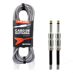Cabo Plug P10 Mono Top 3M Áudio Som Guitarra Violão Teclado